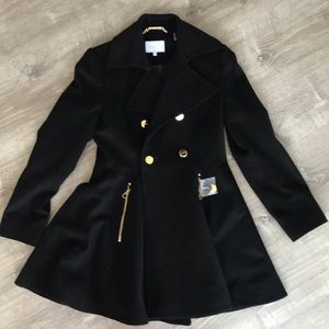 LAUNDRY By Shelli Segal Black Pea Coat S NEW